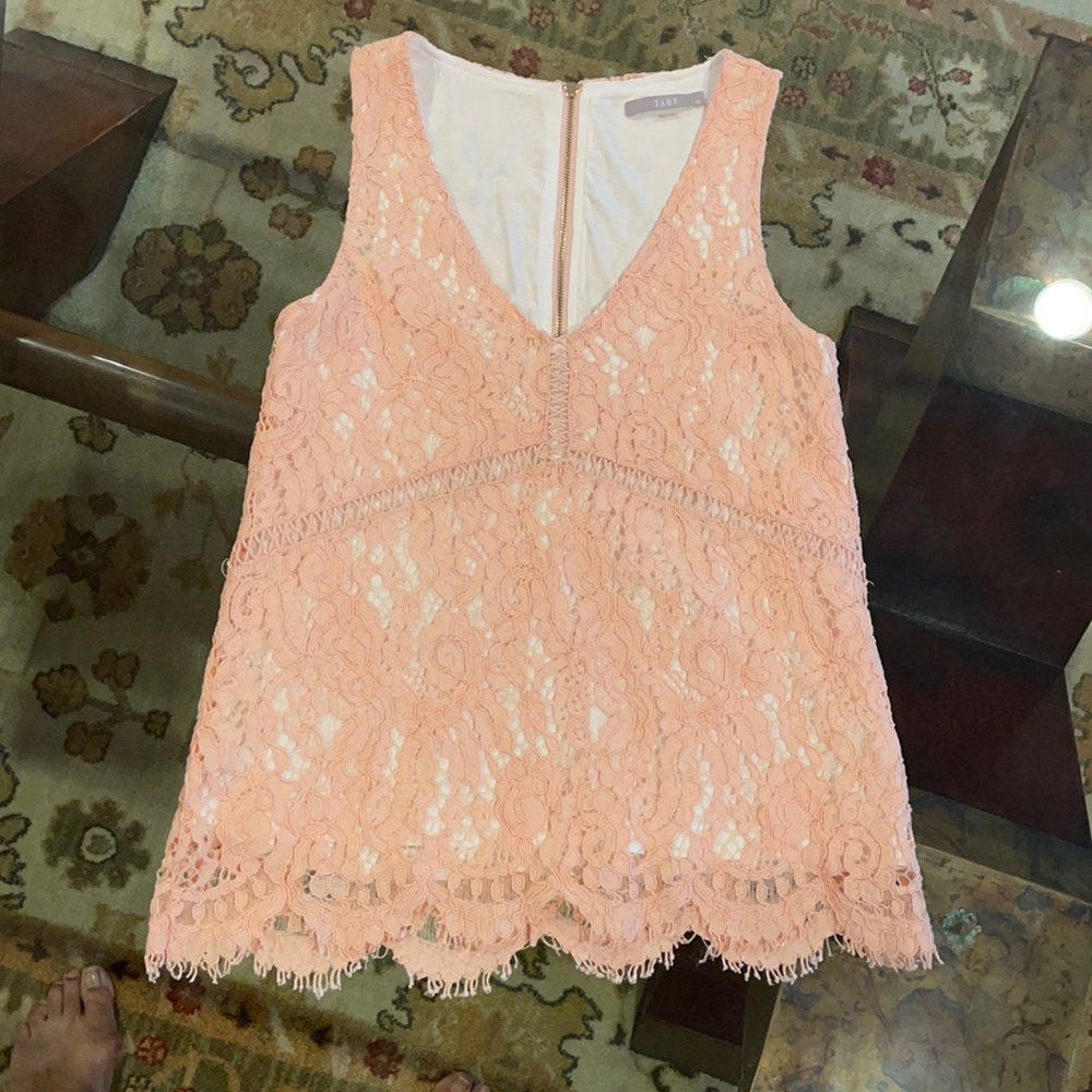 Tart sleeveless guipure lace top